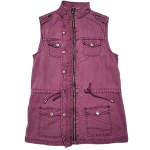 Celebrity Pink Womens Sz Small Cargo Vest Faded Wine